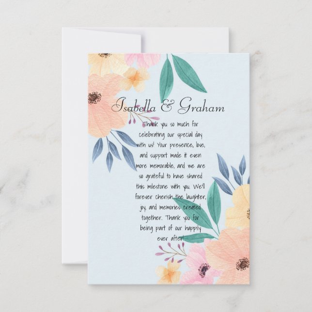 Tarjeta de agradecimiento plana (Anverso)