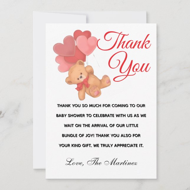 Tarjeta de agradecimiento plana (Anverso)