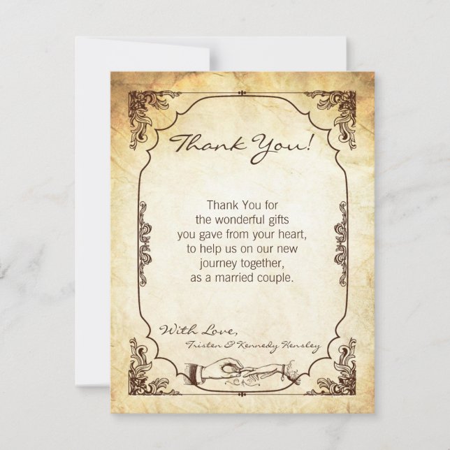 Tarjeta de agradecimiento plana 4x5 ceremonia vint (Anverso)