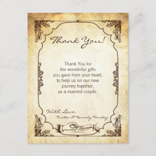 Tarjeta de agradecimiento plana 4x5 Ceremonia vint