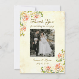 Tarjeta de agradecimiento plana Antique Rose 4.5 x