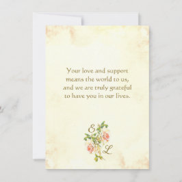 Tarjeta de agradecimiento plana Antique Rose 4.5 x