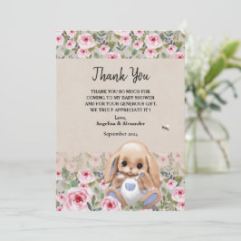 Tarjeta de agradecimiento plana Baby Shower