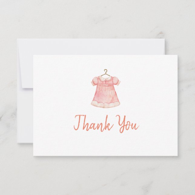 Tarjeta de agradecimiento plana Baby Shower 3.5" x (Anverso)