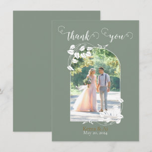 Tarjeta de agradecimiento plana Boda personalizada