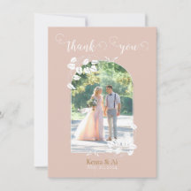 Tarjeta de agradecimiento plana Boda personalizada