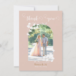 Tarjeta de agradecimiento plana Boda personalizada