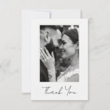 Tarjeta de agradecimiento plana clásica de boda co