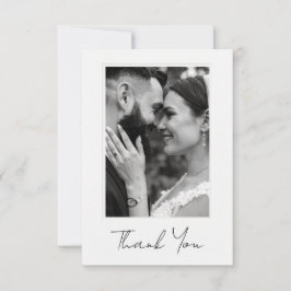 Tarjeta de agradecimiento plana clásica de boda co
