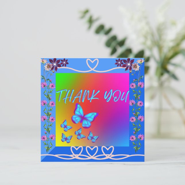 Tarjeta de agradecimiento plana con gradiente boho (Anverso de pie)
