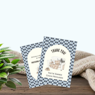 Tarjeta de agradecimiento plana Cozy Paws