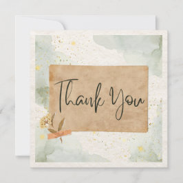 Tarjeta de agradecimiento plana cuadrada