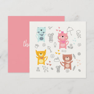 Tarjeta de agradecimiento plana: CUTE CATS
