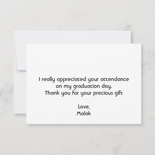 Tarjeta de agradecimiento plana de 3,5" x 5" (Reverso)