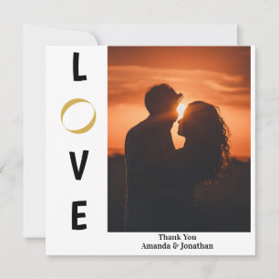 Tarjeta de agradecimiento plana de amor con foto p