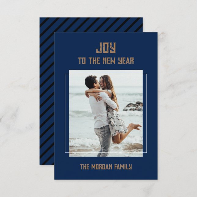 Tarjeta de agradecimiento plana de Año Nuevo (Anverso / Reverso)