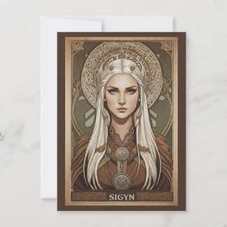 Tarjeta de agradecimiento plana de arte de Sigyn D