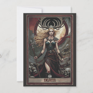 Tarjeta de agradecimiento plana de arte del tarot