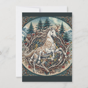 Tarjeta de agradecimiento plana de arte mitológico