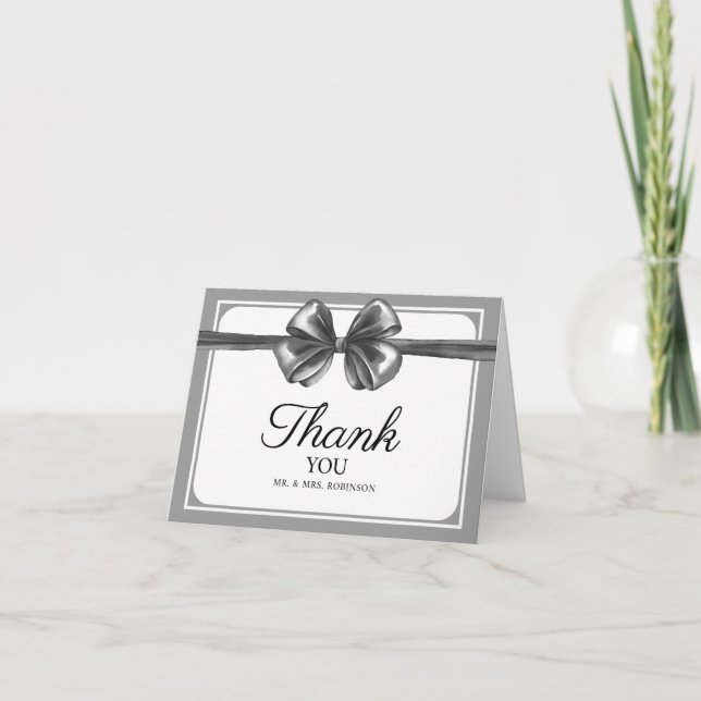 Tarjeta de agradecimiento plana de boda (Anverso)