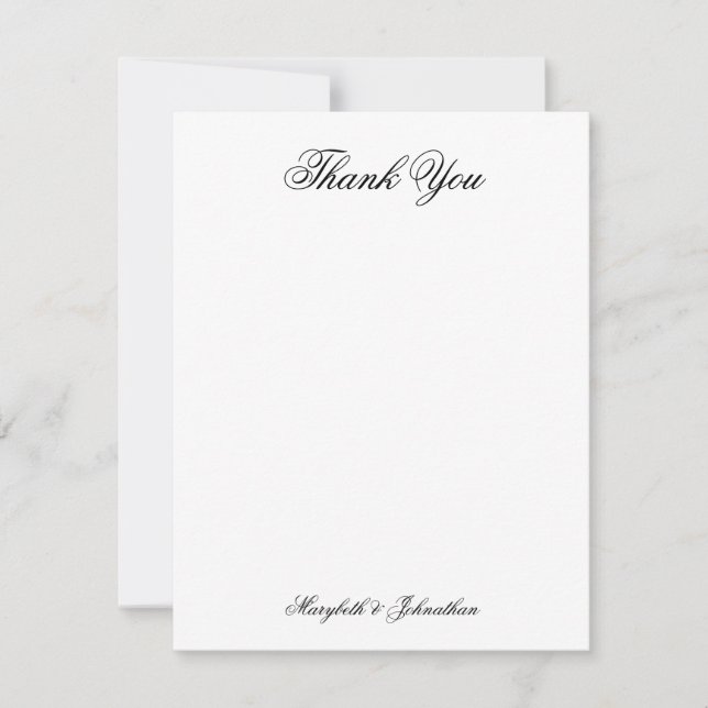 Tarjeta de agradecimiento plana de Boda de fotogra (Anverso)