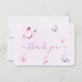 Tarjeta de agradecimiento plana de Chica Baby Show