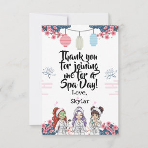 Tarjeta de agradecimiento plana de día de spa de K
