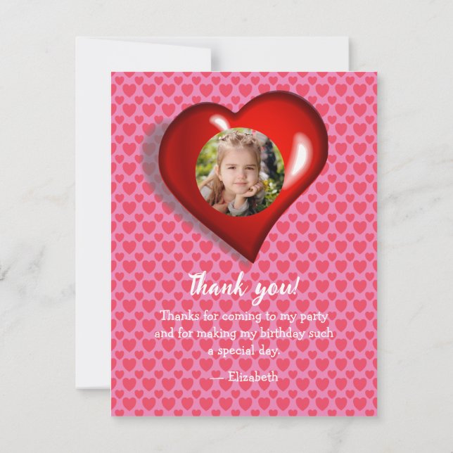 Tarjeta de agradecimiento plana de fiesta de cumpl (Reverso)