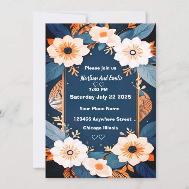 Tarjeta de agradecimiento plana de flores rústicas (Anverso)