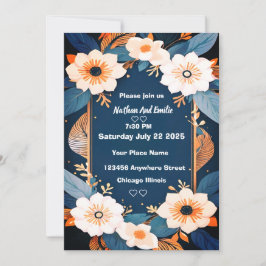 Tarjeta de agradecimiento plana de flores rústicas