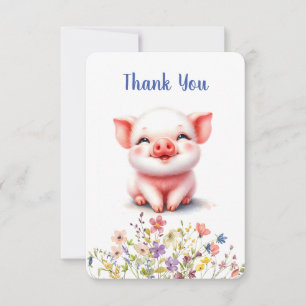Tarjeta de agradecimiento plana de flores silvestr