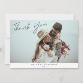 Tarjeta de agradecimiento plana de foto de boda co