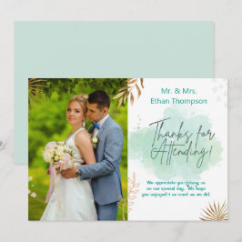 Tarjeta de agradecimiento plana de foto de Boda ve
