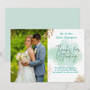 Tarjeta de agradecimiento plana de foto de Boda ve