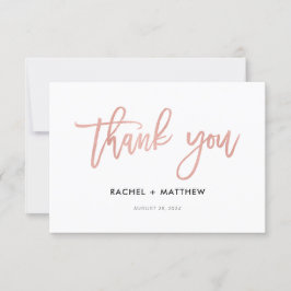 Tarjeta de agradecimiento plana de glamour en rosa