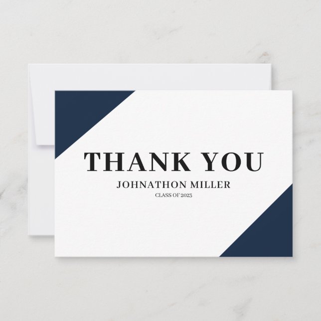 Tarjeta de agradecimiento plana de graduación mode (Anverso)