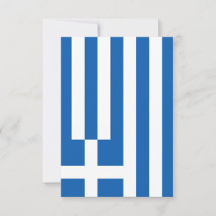 Tarjeta de agradecimiento plana de la bandera grie