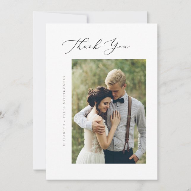 Tarjeta de agradecimiento plana de letra elegante (Anverso)