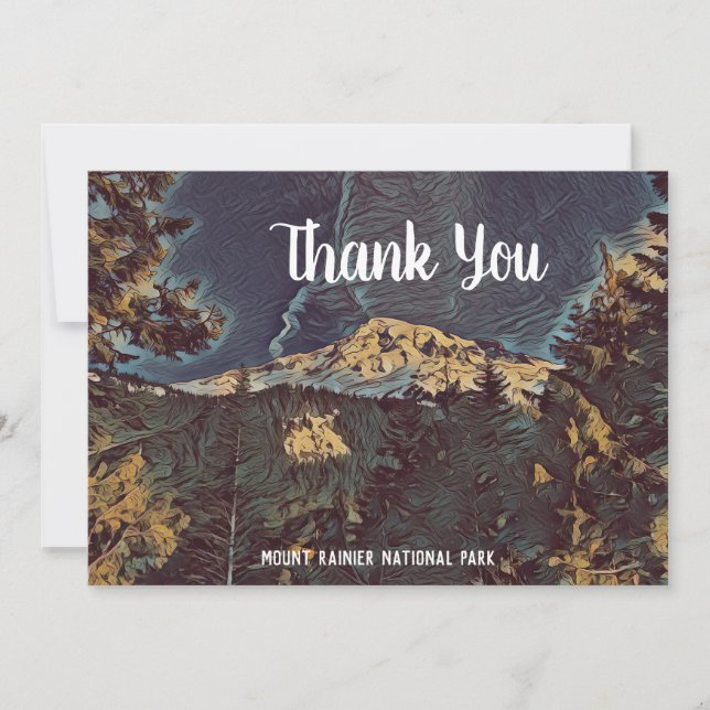 Tarjeta de agradecimiento plana de Mount Rainier S (Anverso)