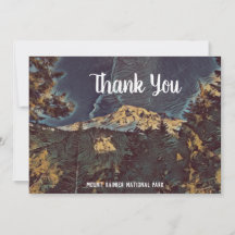 Tarjeta de agradecimiento plana de Mount Rainier S