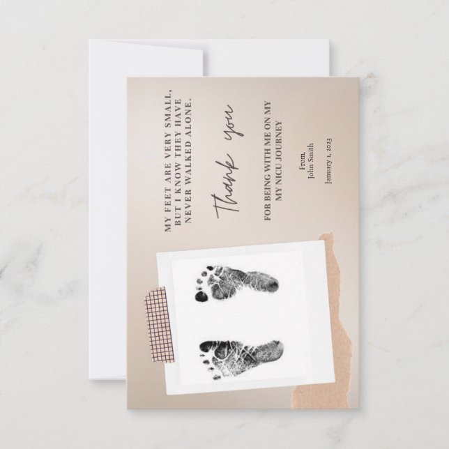 Tarjeta de agradecimiento plana de NICU (Anverso)