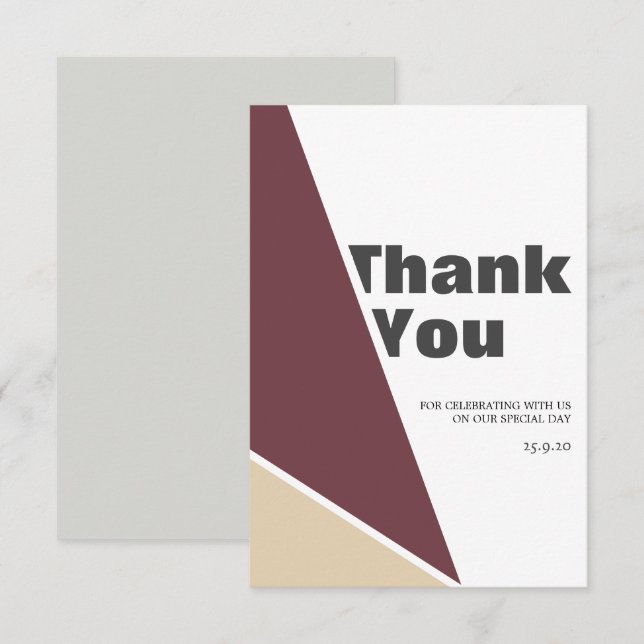 Tarjeta de agradecimiento plana de otoño minimalis (Anverso / Reverso)