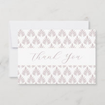 Tarjeta de agradecimiento plana de patrón de hoja 