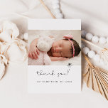 Tarjeta de agradecimiento plana de regalo de Baby<br><div class="desc">Moderna ducha minimalista de bebé,  tarjeta de agradecimiento con un bonito dibujo de una flor.</div>