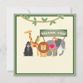 Tarjeta de agradecimiento plana de safari de cumpl