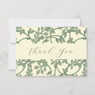 Tarjeta de agradecimiento plana de salvia elegante