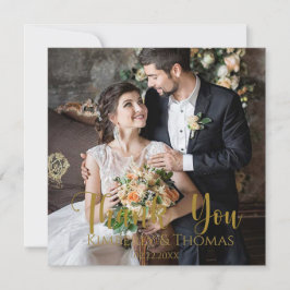 Tarjeta de agradecimiento plana de simple Boda de 