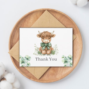 Tarjeta de agradecimiento plana de vaca de las Hig