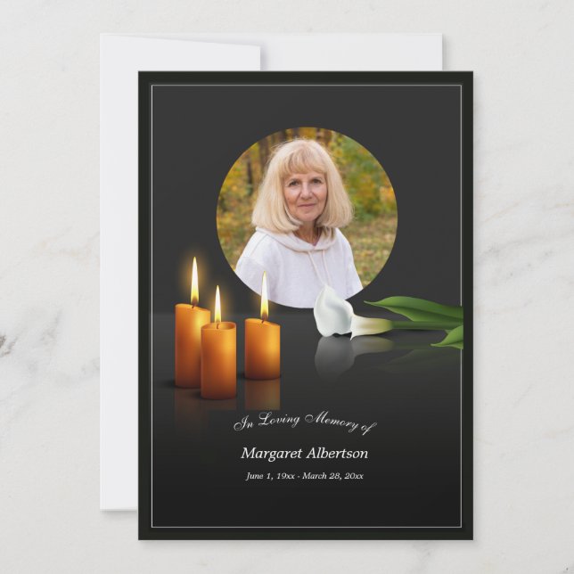 Tarjeta de agradecimiento plana en memoria de la f (Anverso)