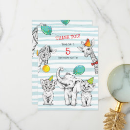 Tarjeta de agradecimiento plana Fiesta del quinto 